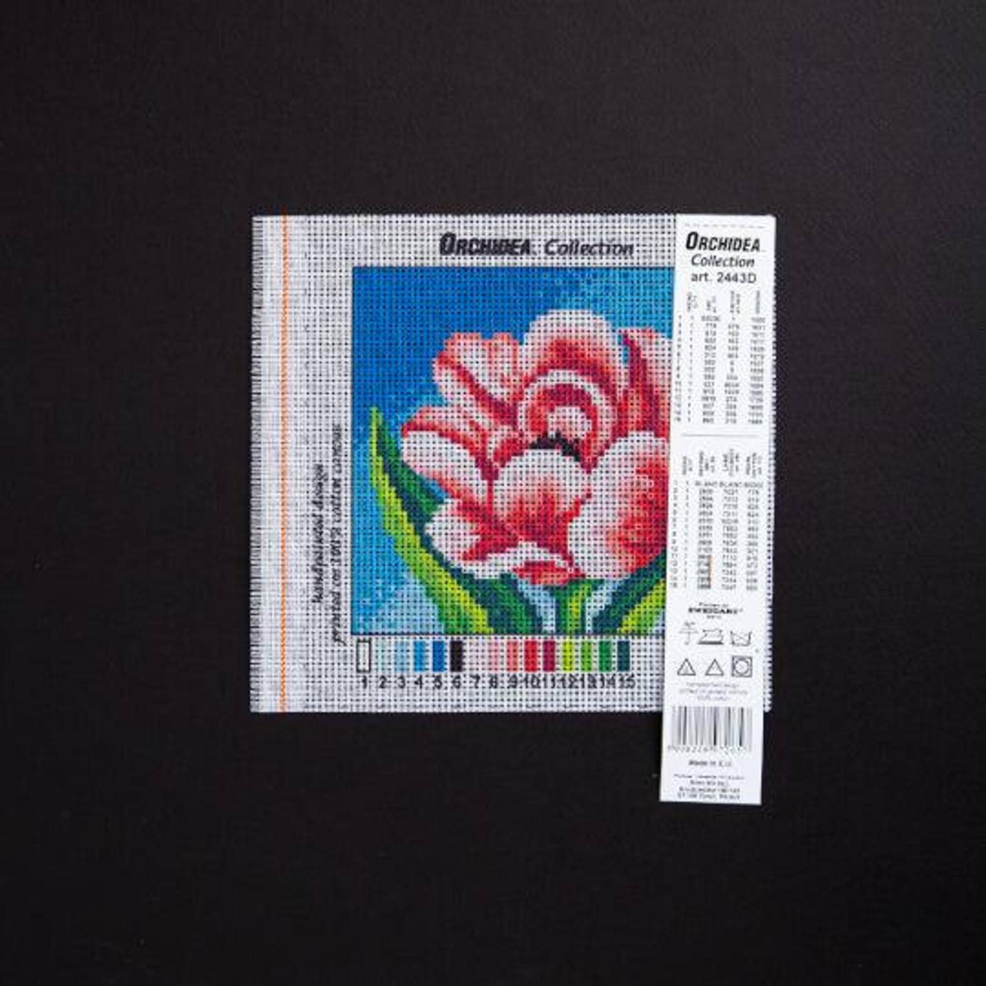 Orchidea Needlepoint Canvas For Halfstitch Without Yarn Peony - Printed Tapestry Canvas